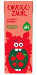 SOK  TŁOCZONY 100% OWOC ZAUR JABŁKO CYMES 200ML/27