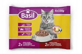 KARMA PIES BASIL SASZETKA DROB-WOŁO 4X100G.